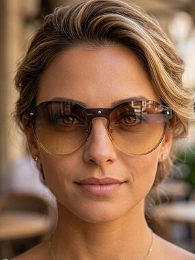 Brown Gradient Aviator Sunglasses